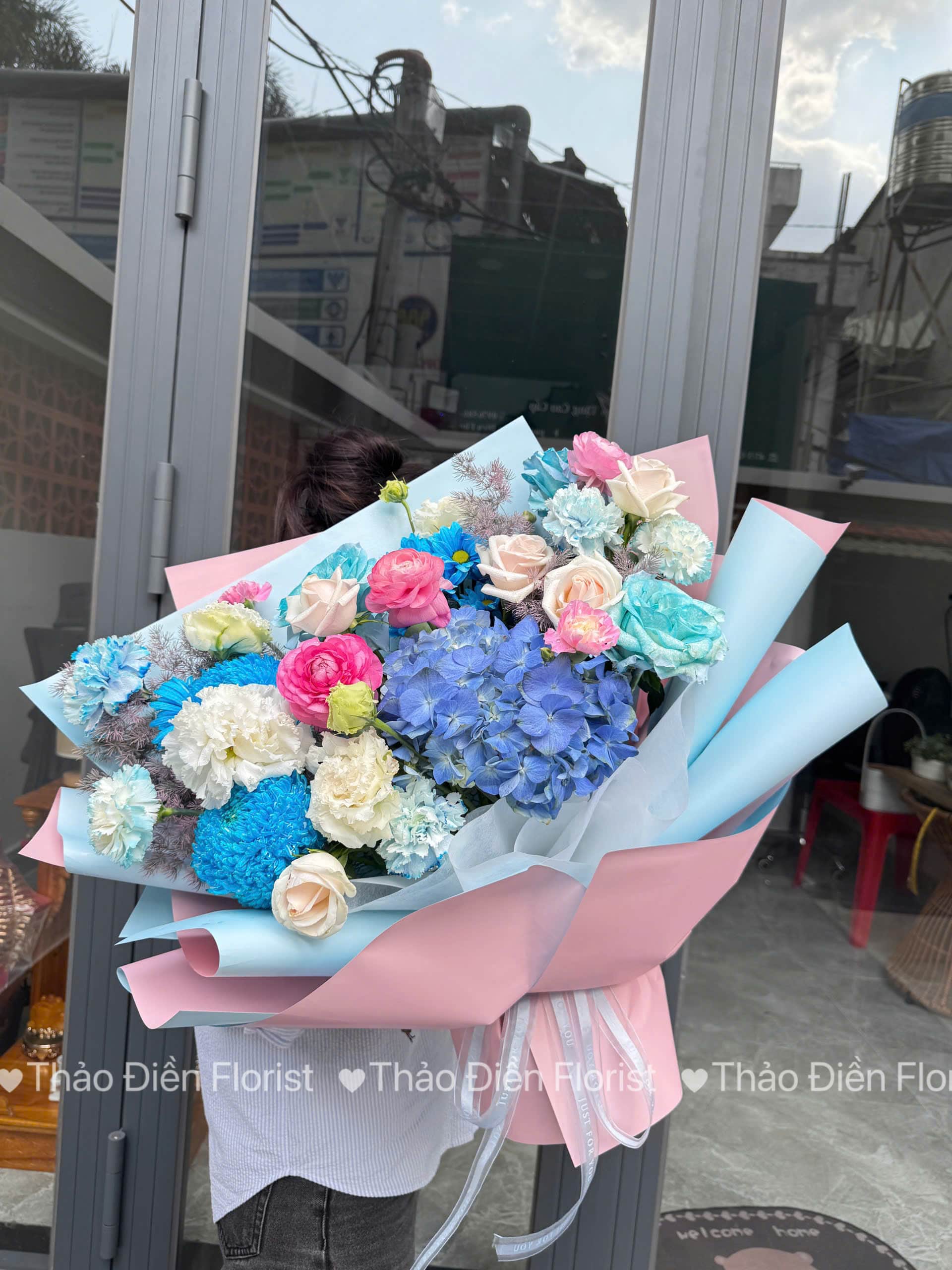 TD02 - Bó Hoa Hồng Pastel và Cẩm Tú Cầu