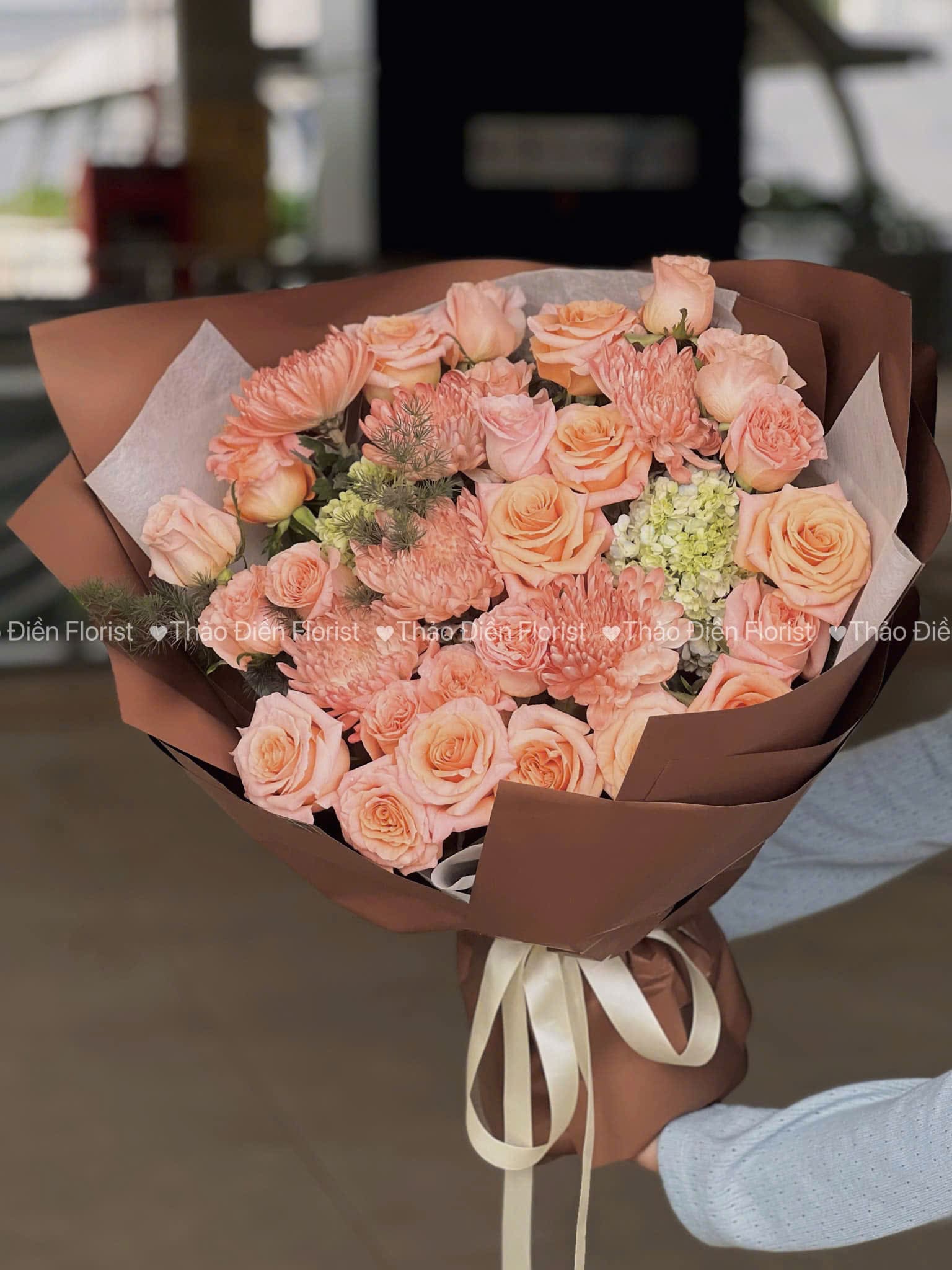 TD03 - Bó Hoa Hồng Mơ Màng và Cúc Mâm Xôi - Ảnh 2